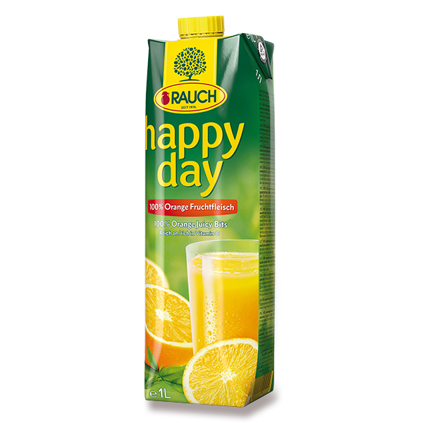 Džus Rauch Happy Day - Pomeranč s dužinou 100% 1l